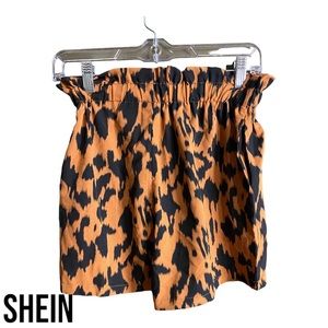 Shein girls Leopard Print Paperbag high waisted shorts
